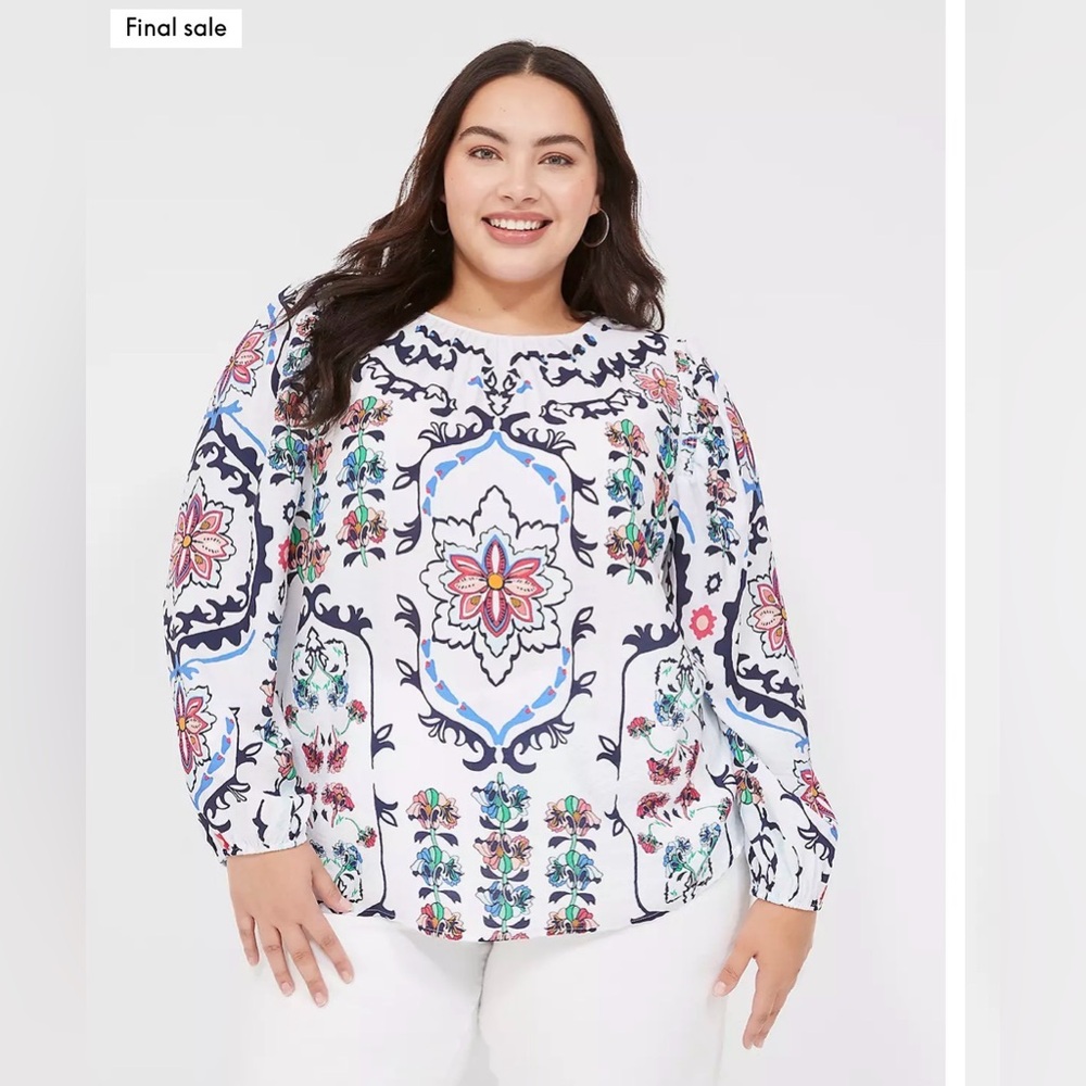 Lane Bryant Long-Sleeve Peasant Blouse